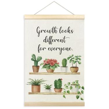 Imagem de TLESKE Moldura de cabide de pôster de saúde mental, decoração de parede motivacional inspiradora para decoração de parede para amantes de plantas, consultoria de terapia de amantes de plantas