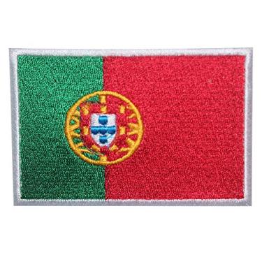 Imagem de Emblema bordado da bandeira nacional de Portugal para roupas etc. 9 x 6 cm
