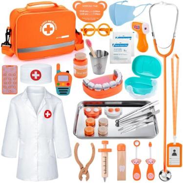 Imagem de Conjunto de brinquedos de dentista de madeira Doctor Kit EFO SHM, 33 u