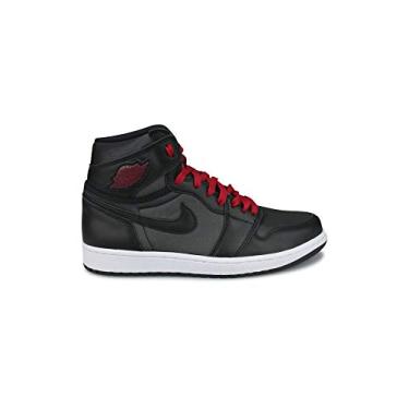 Imagem de Nike Tênis masculino Air Jordan 1 Retro High Og "Black Satin/Gym Red", Verdadeiro branco/vermelho / preto, 10.5