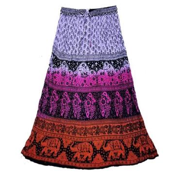 Imagem de Saia Indiana Maia Cigana Rodada Longa Vários Modelos - Bali, Lilás, GG