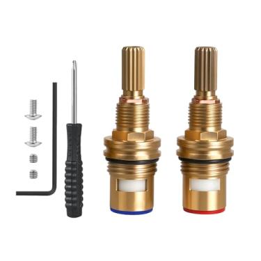 Imagem de SDRZJX Conjunto de válvula de cerâmica compatível com cartucho generalizado frio e quente número de substituição: Latão 1-001 e latão 1-002