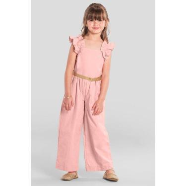 Imagem de Macacão infantil menina com cinto Mundi