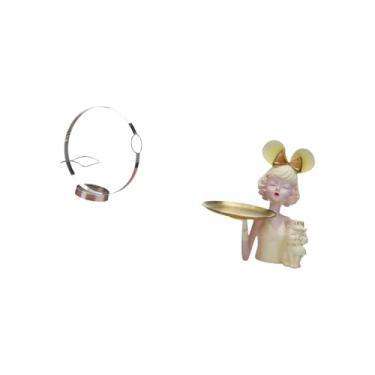 Imagem de Fenteer Suporte para Garrafas de Vinho de Ferro com Bandeja para Chaves E Estátua de, Organizador de Metal Moderno para Mesa de Quarto, Armário de Entr