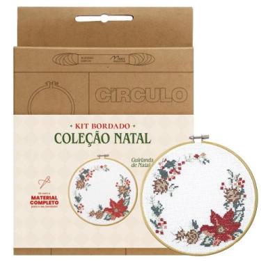 Imagem de Kit Bordado Coleção Natal Círculo - Guirlanda de Natal