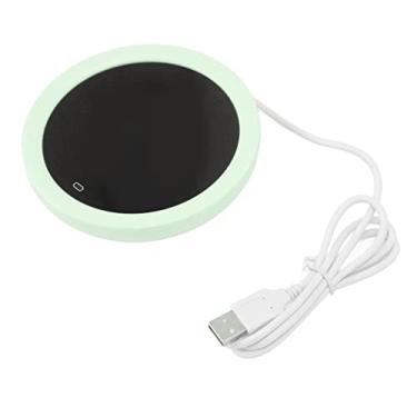 Imagem de Aquecedor de caneca de café USB Interruptor de gravidade elétrico Placa de aquecimento de leite de 55 graus Celsius para escritório (Verde)