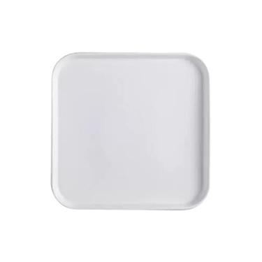 Imagem de Prato de serviço prato de jantar quadrado cor sólida cerâmica utensílios de mesa prato de jantar ocidental para bife, macarrão, pizza, casa, festa, pratos de restaurante (cor: branco, tamanho: 15 cm)