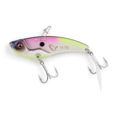 Imagem de Savage Gear VIB Blade Isca de pesca de 5,7 cm, aurora boreal, lâmina fina de fundição longa, ideal para Walleye, boca pequena, poleiro e truta, 3 pontos de fixação de isca para vibração ajustável