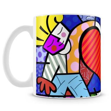 Imagem de Caneca Romero Britto - Corações - Estilo e Alegria para Crianças - Amo