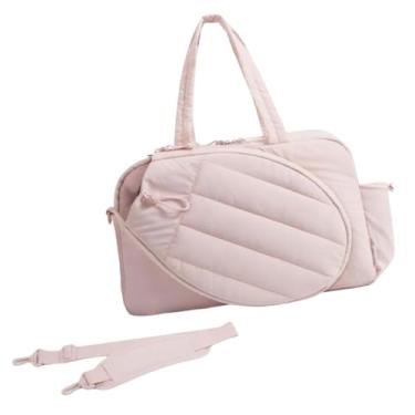 Imagem de Lljsszr Bolsa de Ginástica para Tênis, Poliéster, 35L, com Compartimento para Sapatos, Bolsa para Pickleball, Bagagem de Mão, Mochila de Fim de Semana, Rosa