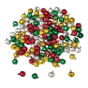 Imagem de 120 mini sinos de Natal, pequenos sinos artesanais de 1/10.2 cm para decoração de guirlanda de decoração de casa