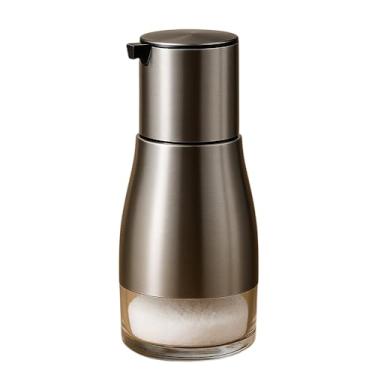 Imagem de Porta Temperos de Vidro e Aço Inox, 320ml, Transparente, Cilíndrico, 8,5cm x 6,7cm, com Bico Dosador Retrátil, para Cozinha