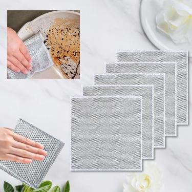 Imagem de Panos de lavagem de louça multiuso atualizados - 10 peças de panos de limpeza de fio de camada dupla para uso úmido e seco, cozinha, pias, bancadas, fogão e muito mais