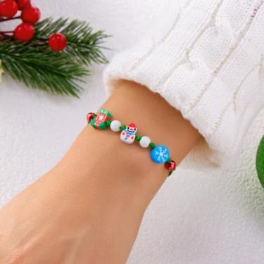 Imagem de Pulseiras de Natal para mulheres, berloques, miçangas, joias de Natal, presentes, decorações de árvores, conjunto de berloques festivos