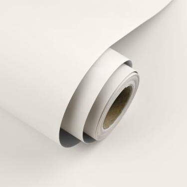 Imagem de Uooar Papel de parede de cor sólida de 39,9 cm x 497,8 cm papel de contato de cor sólida moderno e removível papel de parede de vinil autoadesivo para quarto, prateleira, bancadas, armários