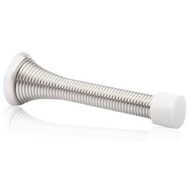 Imagem de Batentes de porta de prata premium – Rolha de porta de mola para montagem na parede, construção de ferro durável, comprimento de 8,7 cm para uso confiável