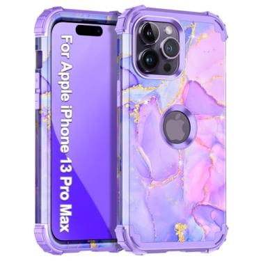 Imagem de Casetego Capa para iPhone 13 Pro Max, três camadas, resistente, à prova de choque, proteção total, policarbonato rígido + capa amortecedora de TPU macio para Apple iPhone 13 Pro Max de 6,7 polegadas