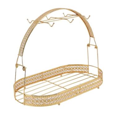 Imagem de Zerodis Suporte para Caneca de Ferro de Mesa Com 6 Ganchos Jardinagem Doméstica Organizadores Domésticos Cesta de Metal para Armazenamento de Copos e Pratos Organização Com Espaço Eficiente para