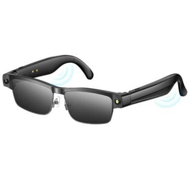 Imagem de Yeabomy Óculos de câmera inteligente, óculos inteligentes com câmera e Bluetooth 8MP 4K HD gravação de vídeo anti-trepidação 32G Tabela de suporte GPT, WiFi, assistente de voz AI, traduzir, música