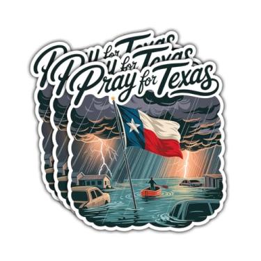 Imagem de (3 peças - 7,6 cm) Prayers for Texas Floral Hill Country Flood Relief Stay Strong adesivos, decalques de vinil inspiradores presentes para texanos, voluntários, amigos, família, para laptop, garrafa