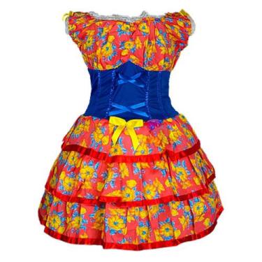 Imagem de Vestido Festa Junina de Luxo Adulta Com Corselet - Fantasias Carol AJ