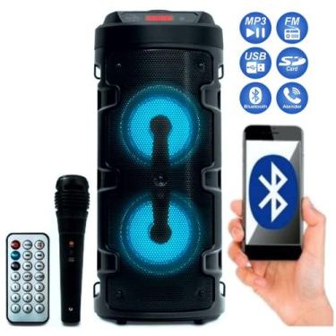 Imagem de Caixa De Som Portátil Rádio Fm Bluetooth Usb Sd Microfone  E Controle 