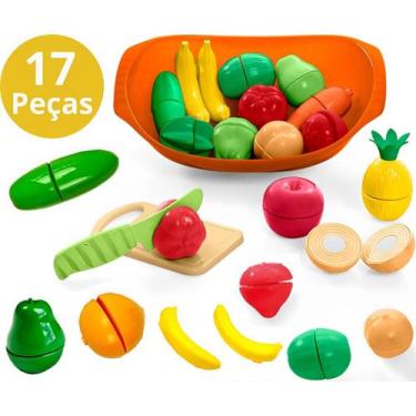 Imagem de Kit Cozinha Feirinha Frutas E Legumes Creck Creck + Fruteira - TATETI