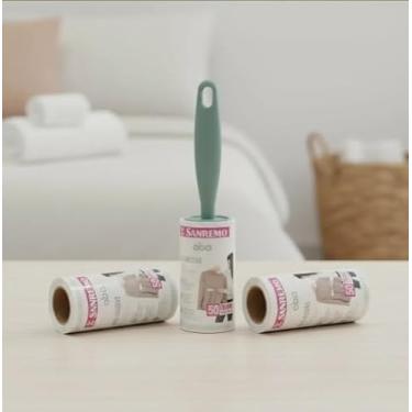 Imagem de Kit Conjunto Rolo Adesivo com 150 Folhas – Remove Pelos, Cabelos e Fiapos Tira Pelos Pets Kit 1 Rolo Removedor de Pelos+3 Refil