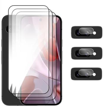 Imagem de Para Google Pixel 9A, 6 em 1 Vidro Temperado 6,3 polegadas Capa Completa Cola HD Protetor de Tela Lente Filme