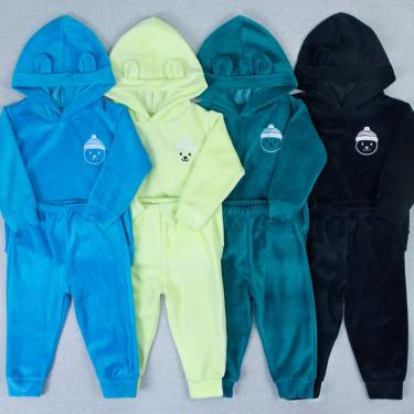 Imagem de Conjunto Plush Bebê Menino Blusa Com Capuz E Calça