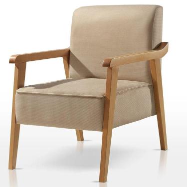 Imagem de Poltrona Lina Linho Bege Claro