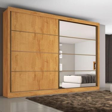 Imagem de Guarda Roupa Casal Com Espelho 2 Portas 6 Gavetas Sevilha-peroba Made Marcs