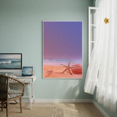 Imagem de Quadro Decorativo Anoiteceu Na Praia - 70X50Cm - Quadros On-Line