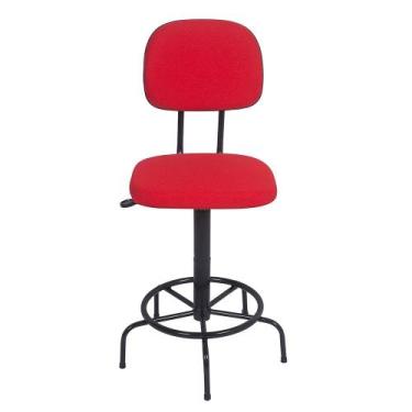 Imagem de Cadeira Caixa Alta Secretaria Balcao Portaria Recepcao Vermelha POPMOV