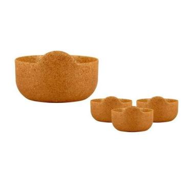 Imagem de Kit 4 Super Bowl Fibra Madeira Green 475Ml - Bb Store