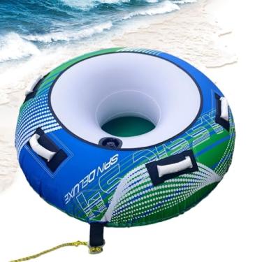 Imagem de Tubos de barco e rebocadores – Boia inflável para jovens | Jangada portátil rebocável resistente ao desgaste para pesca, lago, piscina, wakeboard, esportes aquáticos, rafting, praia, caiaque