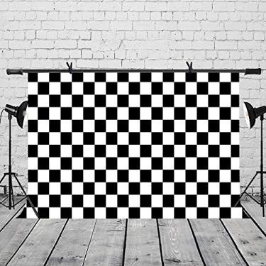 Imagem de LYLYCTY - Painel de fundo para verificadores de 18 x 1,5 m preto e branco para corridas e estampa quadriculada de quadro, quadro, quadro, textura, grade, fotografia, pano de fundo LYZY0505