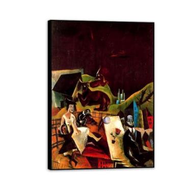 Imagem de Pôster Max Ernst Excursões Famosas Reproduções de Pinturas Famosas Surrealismo Arte de Parede Tela Max Ernst Decoração de Parede para Presentes de Sala de Estar 55x40 cm Moldura Preta