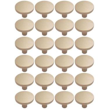 Imagem de Kit 24 Puxadores Ponto Dourados Móveis Armários Gavetas e Portas Ruiz 