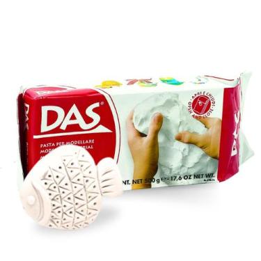 Imagem de Massa Cerâmica Fria Para Modelar DAS - Branca Bianco 500 gr