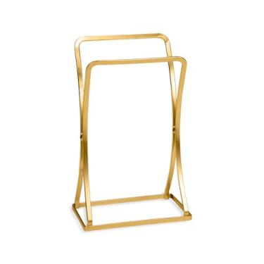 Imagem de Porta Toalha de Bancada para Lavabo – Design Elegante em Dourado Fosco para Pia do Banheiro suporte de toalha para banheiro