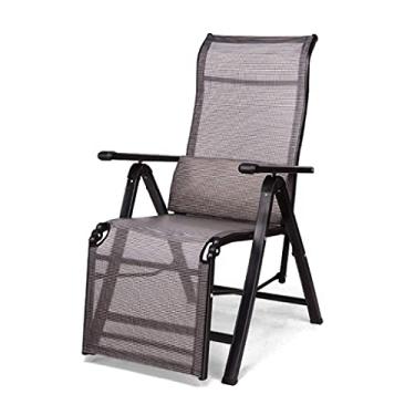 Imagem de YYBOES Espreguiçadeiras, espreguiçadeiras resistentes, móveis de jardim, cadeiras de acampamento e jardim, espreguiçadeiras dobráveis reclináveis à prova d'água de metal para escritório ao ar livre