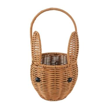 Imagem de Generic Cesto de armazenamento portátil com alça, ideal para piqueniques, decoração e organização de lanches em casa. Feito em vime para quarto e estilo, S