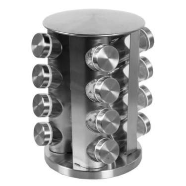 Imagem de Porta Tempero Condimento Giratório 16 Peças Inox Cozinha