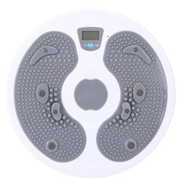 Imagem de Abs Twist Board Core Exercício Disco de torção de cintura com contador digital Pontos de massagem nos pés Material PP portátil para ginástica em casa Treino Fitness (Cinza)