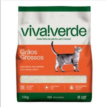 Imagem de Areia higienica viva verde grãos grossos 10kg