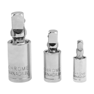 Imagem de Fenteer Conjunto de 3 Adaptadores de Soquetes Universais de Impacto, Conjunto de Extensão de Soquetes de aço para Chave de Impacto Elétrica Automotiva