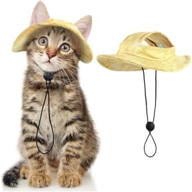 Imagem de Chapéu de sol para gatos, chapéu balde de cachorro, boné esportivo para animais de estimação com 2 orifícios de orelha - indispensável para celebrações do Dia Nacional do Cachorro, presentes fofos