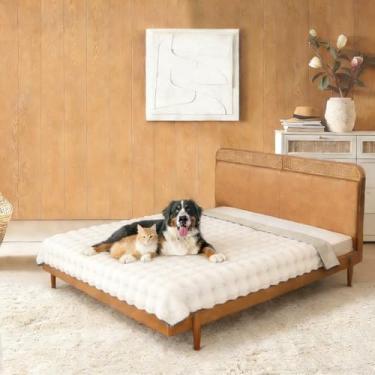 Imagem de Snugglesinto Capa de cama de cachorro impermeável, cobertor macio de pelúcia para animais de estimação com parte traseira antiderrapante para sofá de cama, protetor de móveis para cães e gatos