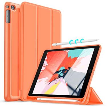 Imagem de Gahwa Capa para iPad 9,7 polegadas com suporte para lápis, modelo 2018/2017 6ª/5ª geração, iPad Air 2/iPad Air, Smart Cover Auto Wake/Sleep - Laranja elétrico
